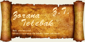 Zorana Telebak vizit kartica
